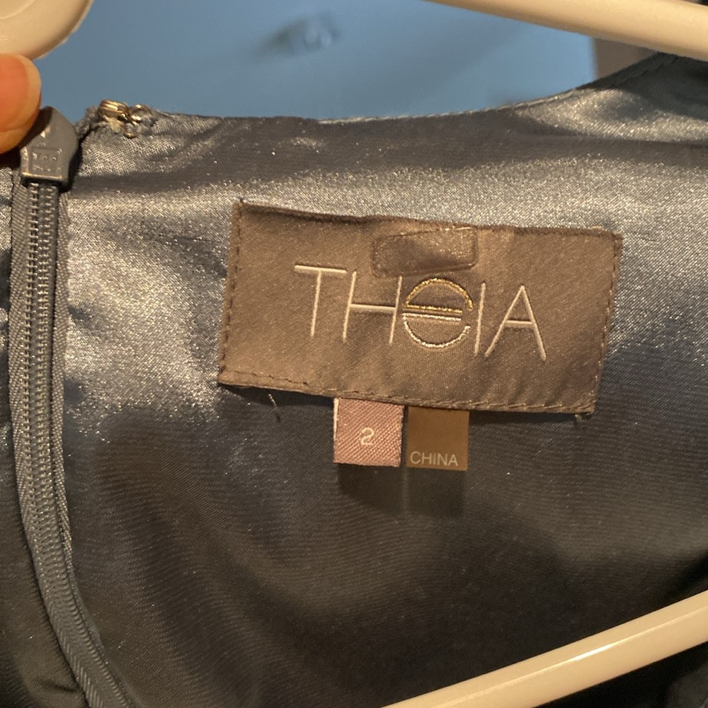 Theia Kimono Sheath Dress in Blue (Size: 2) - Picture 4 of 7